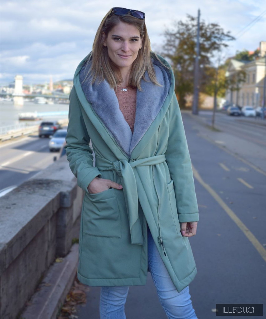 Gertud 2.0 winter coat mint green gray XL ILLE OLLA