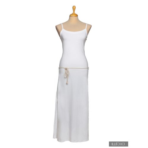DANUTA summer cotton dress with spaghetti straps - white