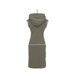 Hooded mini dress DORI - light khaki