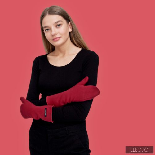 Emília egyujjas kesztyű - meggypiros