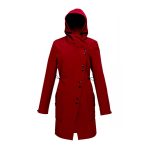 FABIOLA - Snap Button women coat - burgundy