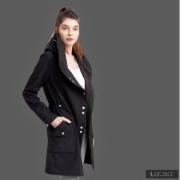 FABIOLA - Snap Button women coat - black