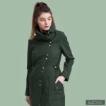 FABIOLA - Snap Button women coat - khaki