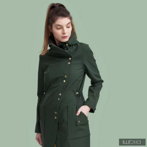 FABIOLA - Snap Button women coat - khaki M