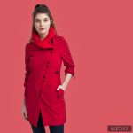 FABIOLA - Snap Button women coat - cherry red XL