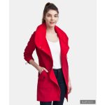 FABIOLA - Snap Button women coat - cherry red XL