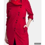 FABIOLA - Snap Button women coat - cherry red XL
