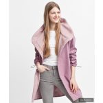 FABIOLA - Snap Button women coat - mauve pink