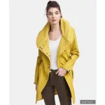 FABIOLA - Snap Button women coat - mustard yellow L