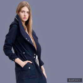 FABIOLA - Snap Button women coat - navy blue