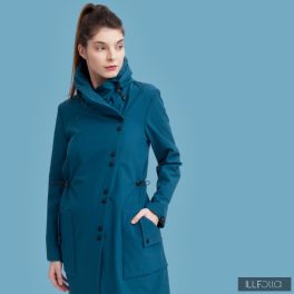 FABIOLA - Snap Button women coat - dark petrol