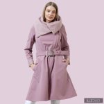 FANNIE  Romantic 'A' Line Coat - Mauve pink L
