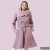 FANNIE  Romantic 'A' Line Coat - Mauve pink L