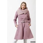 FANNIE  Romantic 'A' Line Coat - Mauve pink L