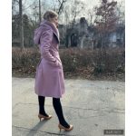 FANNIE  Romantic 'A' Line Coat - Mauve pink L