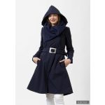 FANNIE 'A' vonalú szoknyás kabát - sötétkék