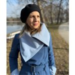 FANNIE  Romantic 'A' Line Coat - navy blue / lavender blue