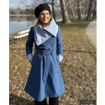 FANNIE  Romantic 'A' Line Coat - navy blue / lavender blue