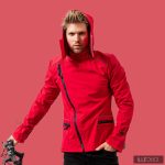 Men's sporty FARKAS bike jacket - cherry red