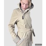 FEDORA - Minimal elegant style with big hood - beige XS