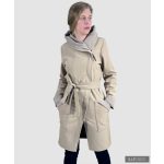 FEDORA - Minimal elegant style with big hood - beige XS