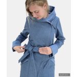 FEDORA - Minimal elegant style with big hood -melange blue M