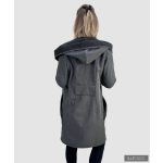 FEDORA - Minimal elegant style with big hood -melange gray 3XL