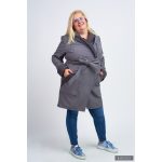 FEDORA - Minimal elegant style with big hood -melange gray 3XL