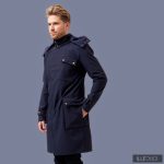 Elegant men's coat - Ferdinand - navy blue