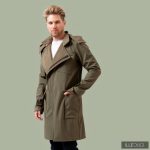 Elegant men's coat Ferdinand - light khaki 2XL