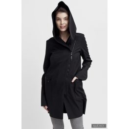 FIODA 2.0 women softshell coat with Large Hood - black FIODA 2.0 women softshell coat with Large Hood - black
