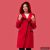 FIODA 2.0 women softshell coat with Large Hood - cherry red
