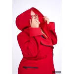 FIODA 2.0 women softshell coat with Large Hood - cherry red 3Xl