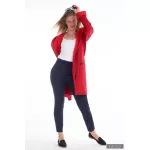 FIODA 2.0 women softshell coat with Large Hood - cherry red 3Xl