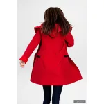 FIODA 2.0 women softshell coat with Large Hood - cherry red 3Xl