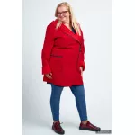 FIODA 2.0 women softshell coat with Large Hood - cherry red 3Xl