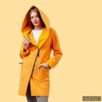 FIODA 2.0 women softshell coat with Large Hood - ochre yellow
