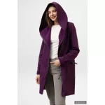 FIODA 2.0 women softshell coat with Large Hood - eggplant purple L
