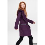 FIODA 2.0 women softshell coat with Large Hood - eggplant purple L