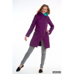 FIODA 2.0 women softshell coat with Large Hood - eggplant purple L