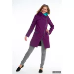 FIODA 2.0 women softshell coat with Large Hood - eggplant purple L
