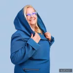 FIODA 2.0 women softshell coat with Large Hood - dark petrol XL