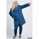FIODA 2.0 women softshell coat with Large Hood - dark petrol XL