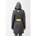 FIODA 2.0 women softshell coat with Large Hood - gray/appplegreen L