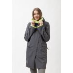 FIODA 2.0 women softshell coat with Large Hood - gray/appplegreen L