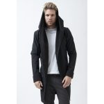 Men’s Coat with Large Hood FODOR –  Casual Elegance - Black 