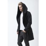 Men’s Coat with Large Hood FODOR –  Casual Elegance - Black 