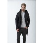 Men’s Coat with Large Hood FODOR –  Casual Elegance - Black 