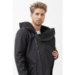 Men’s Coat with Large Hood FODOR –  Casual Elegance - Black 