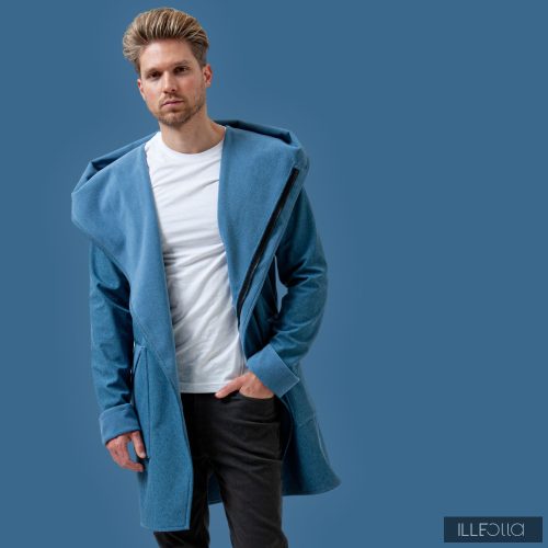 Big hoodie Fodor - melange light blue